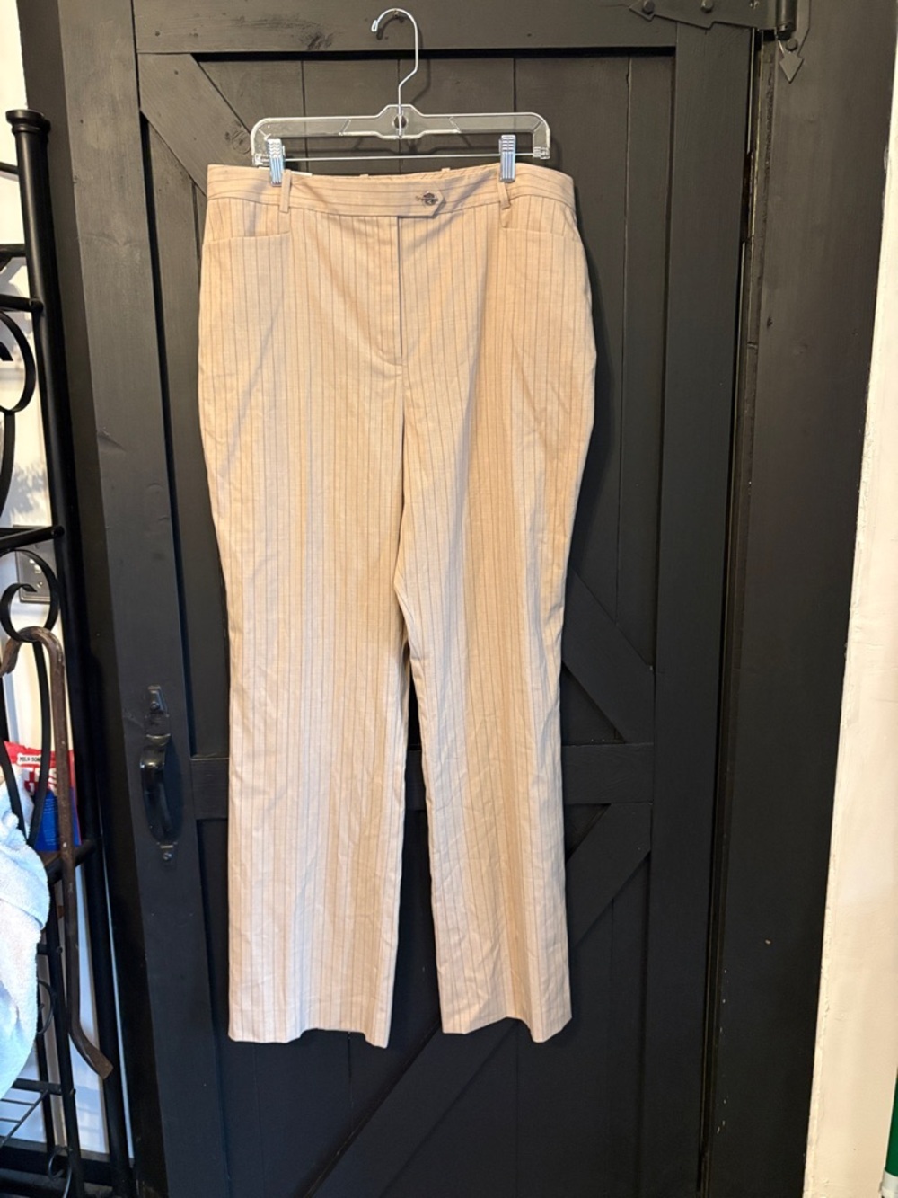 Calvin Klein Beige Pinstripe Skirted Pants